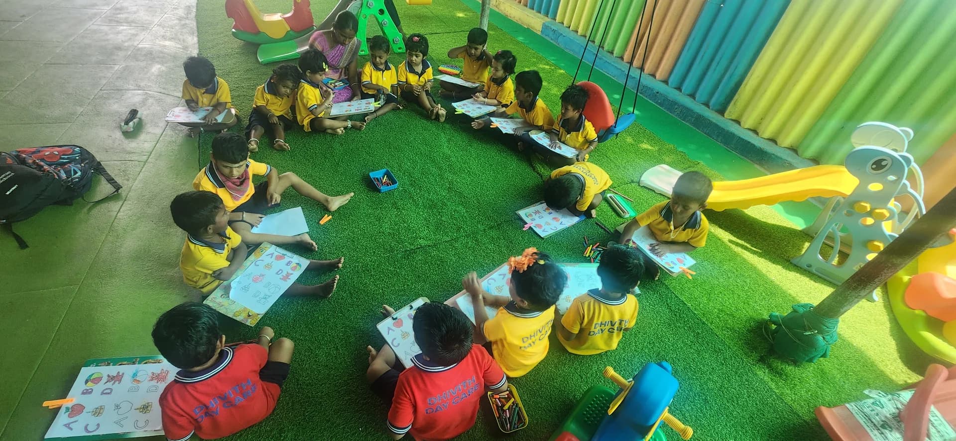 Turf Play & Group Outdoor Fun - Dhivith Edu Care Montessori School Kinathukadavu Coimbatore